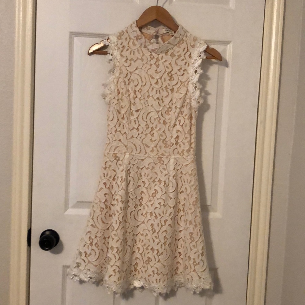 Francesca’s white and cream lace dress